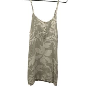 Tropical Boho Artichoke Floral Mini Dress w/ Spaghetti Adjustable Straps Sz L